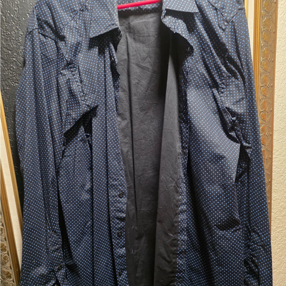 Beverly Hills Polo Club Navy Polka Dot Shirt Jacket